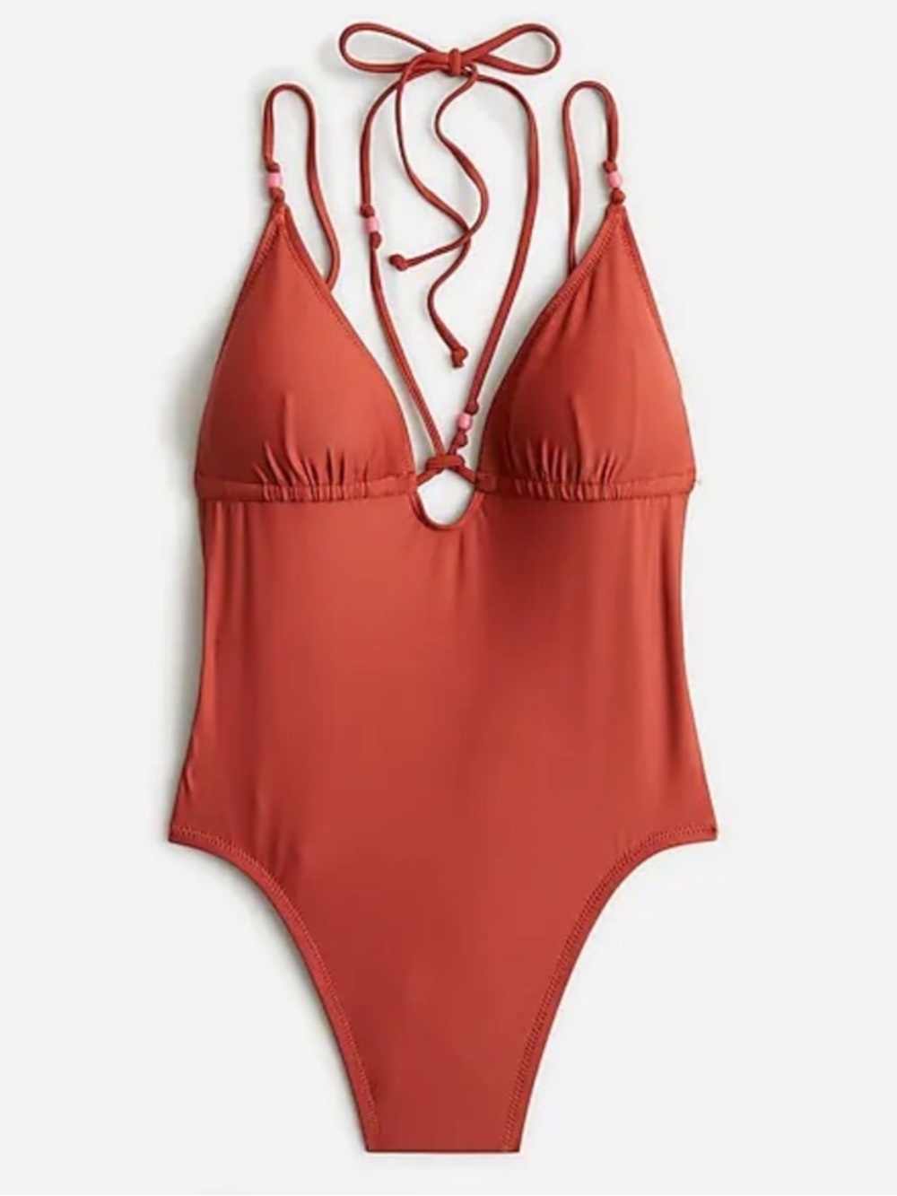 J. Crew Rust One-Piece Swimsuit with Strappy Back ladies size 14 NWT BH518